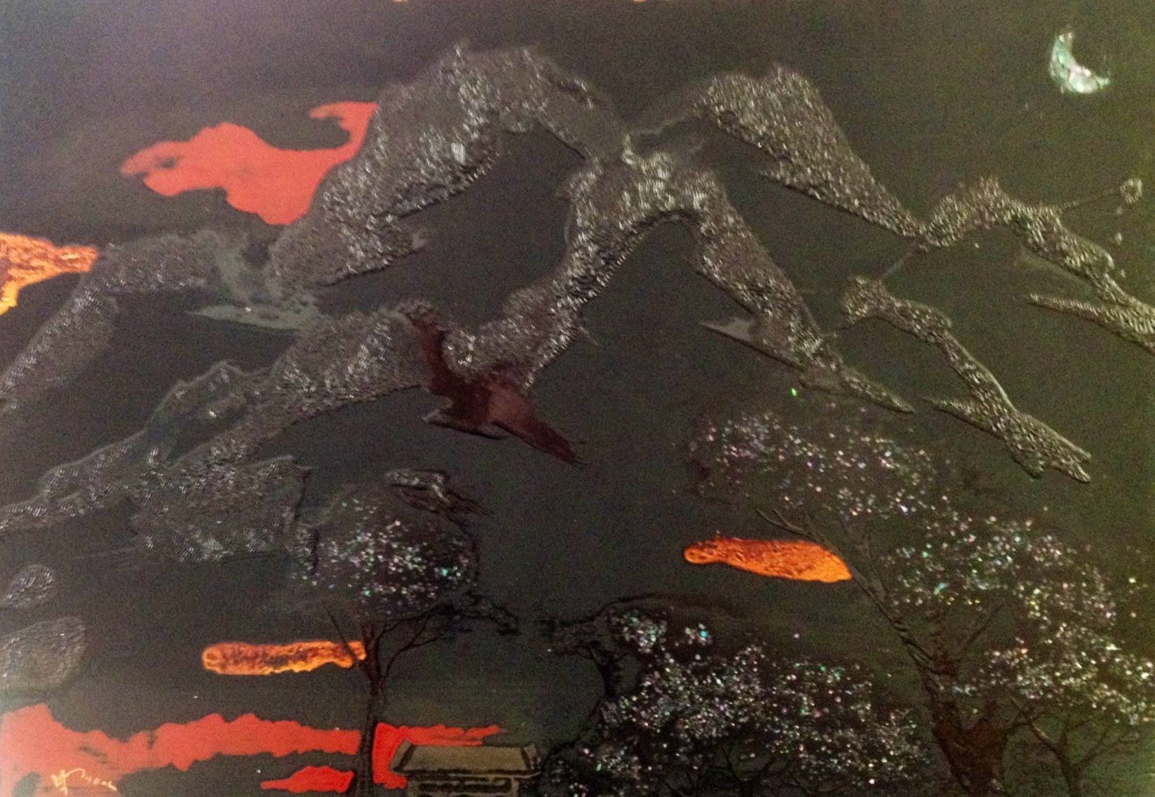 nature collection 4  28x40cm, Ott painting, Terra on the wood, 2013