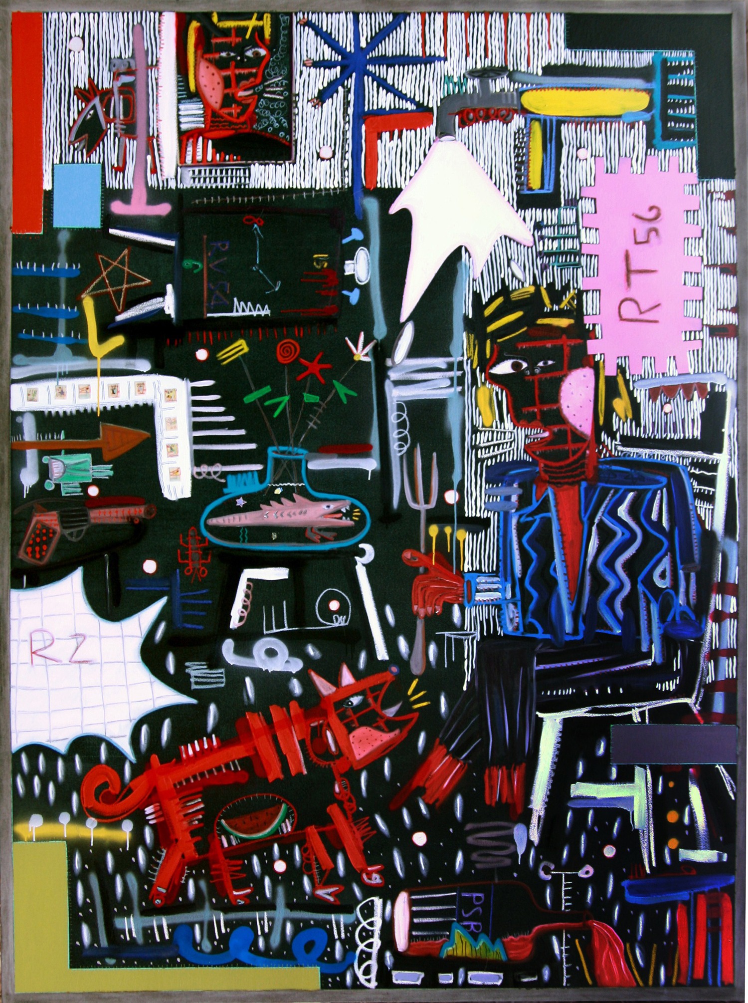 Choi Woolga, 2005-2011 XP Black series _I  am here_181x256cm oil on  canvas (seoul)