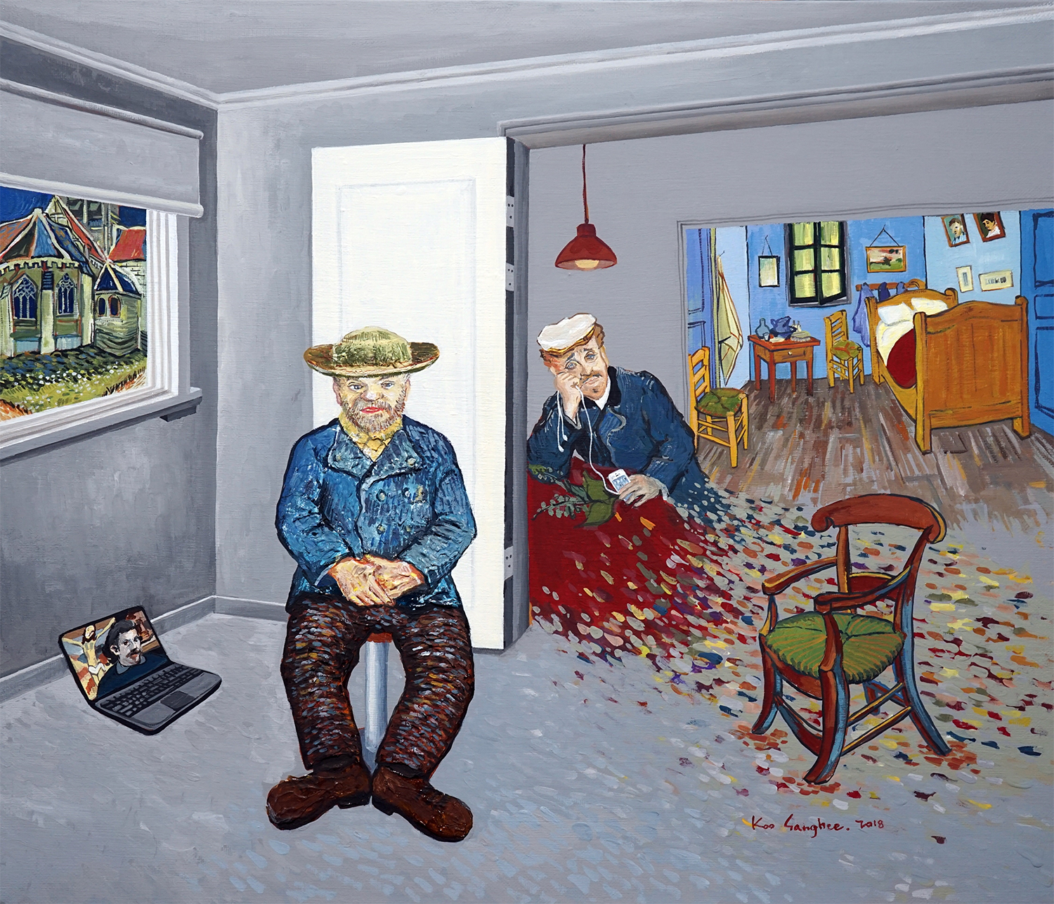 Koo Sanghee, Hommage to Gogh, 45cmX53cm, Acrylic on Canvas, 2018