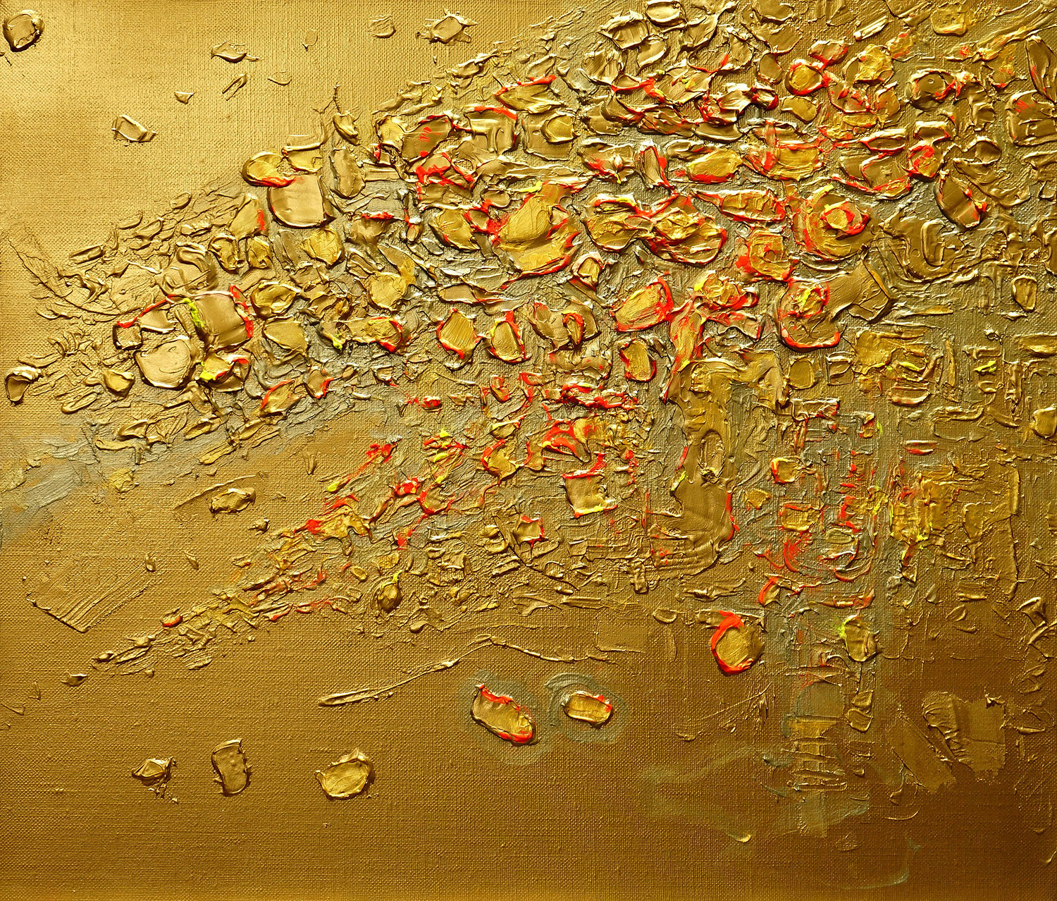 Lee Ikryeol, Old comet story(gold) , Acrylic and mixed media, 53cmX45.5cm, 2018