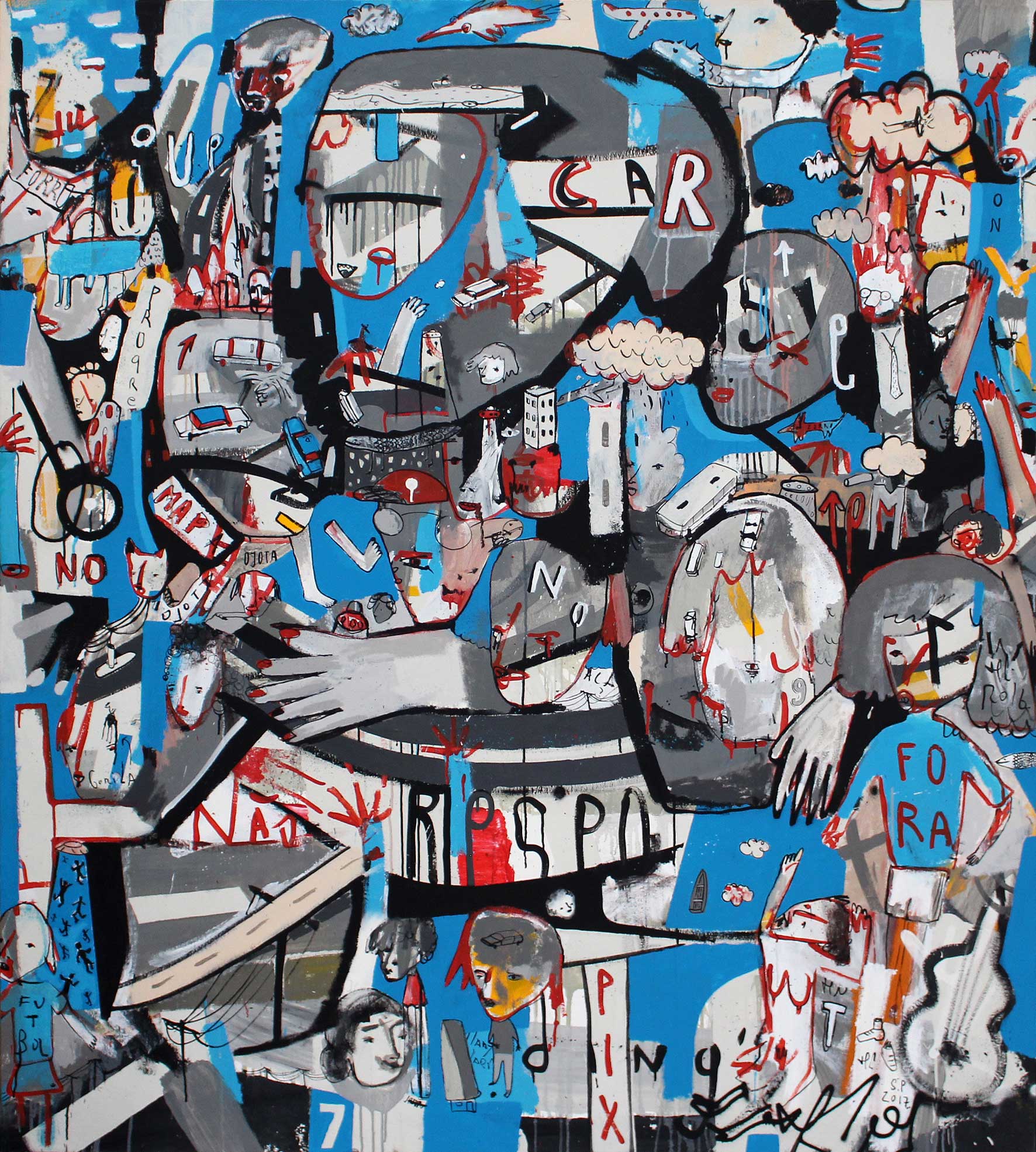 Tec Fase, Azul, 180x200cm, Acrylic on canvas, 2017, 10000000KRW