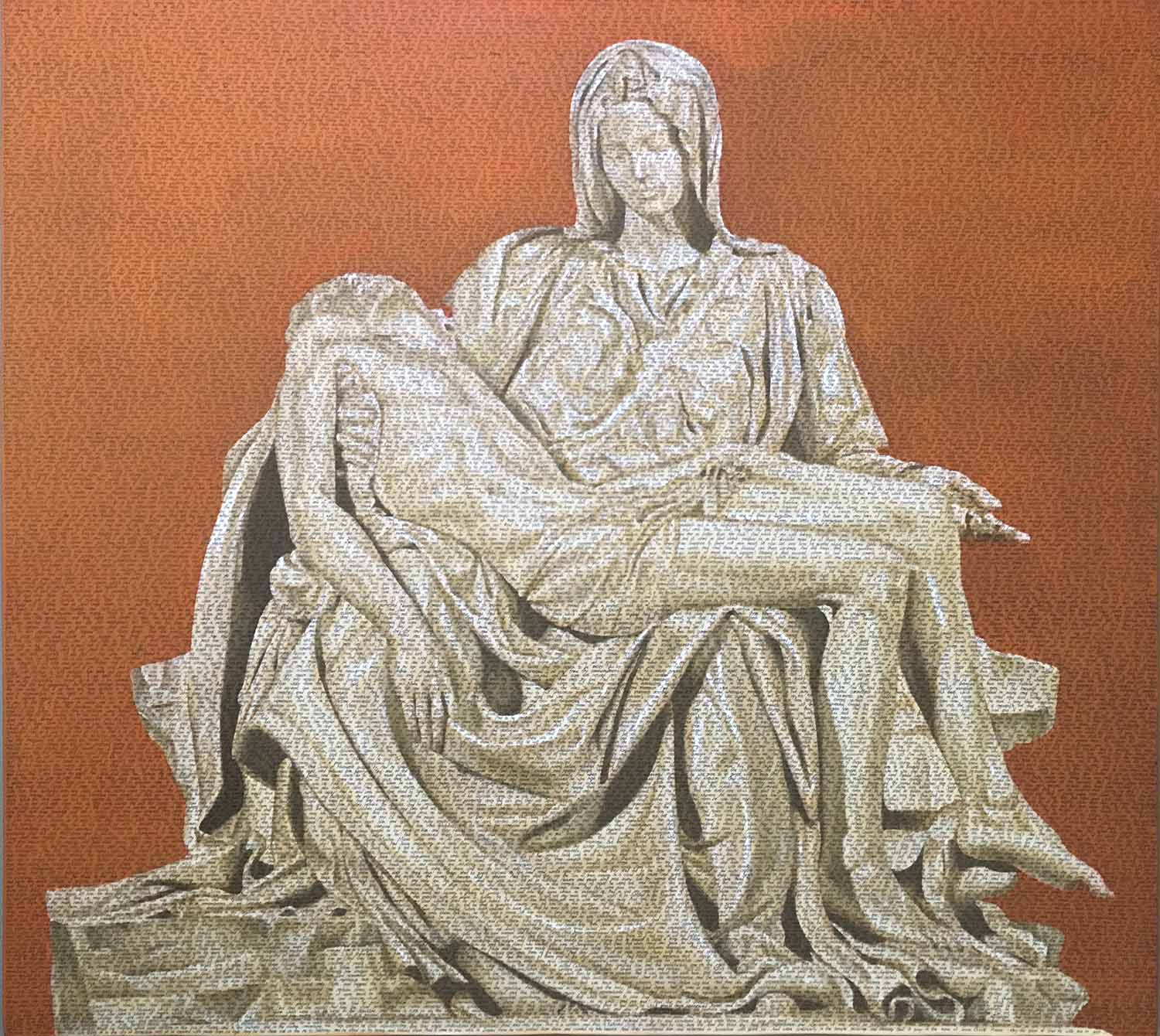 Kim Jun Hyung, unseen, ink pen, oil on canvas, 100x90cm, 2018