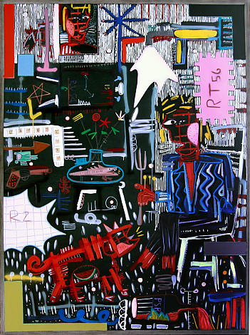 Choi Woolga, 2005-2011 XP Black series _I  am here_181x256cm oil on  canvas (seoul)