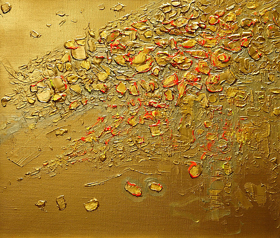 Lee Ikryeol, Old comet story(gold) , Acrylic and mixed media, 53cmX45.5cm, 2018