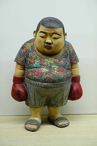 Kim Wongeun, Angry Boxer, 30x19x47(h)cm, painted on Resin & Epoxy, 2018Ap. i of vi