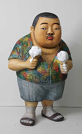 Kim Wongeun, Cream Man, 30x21x47(h)cm, Painted on Resin &Epoxy, 2018, Ap. i of vi