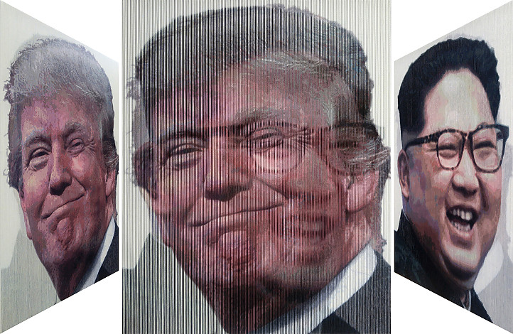 Lee Youngha, Towards Perpetual Peace (Donald Trump&Kim Jong-Un, 130.3x162.2cm, Oil on canvas, 2018