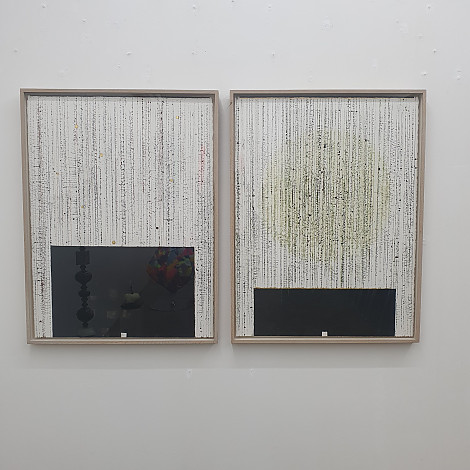 박효정Park Hyojeong, Early and Late Rain, each 55.7x77cm, Paper, Acrylic, Ink, 2022