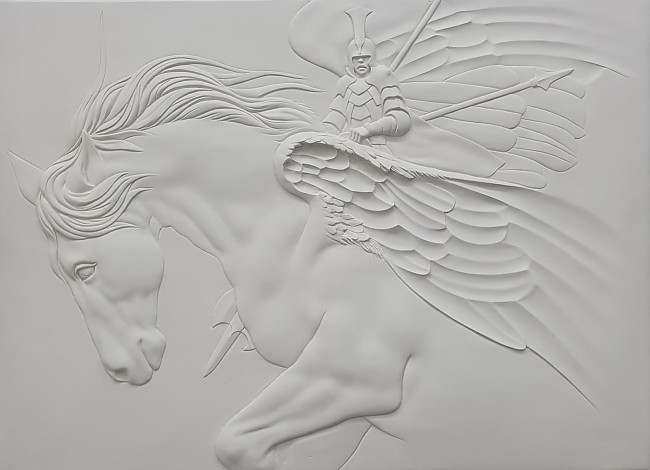 Yoon Dujin, Guardian Angel, 78x57cm, Resin, 2023