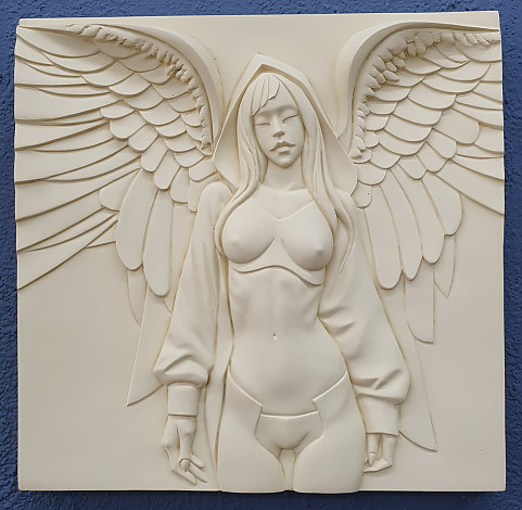 Yoon Dujin, Guardian Angel, 29x28cm, Resin, 2023